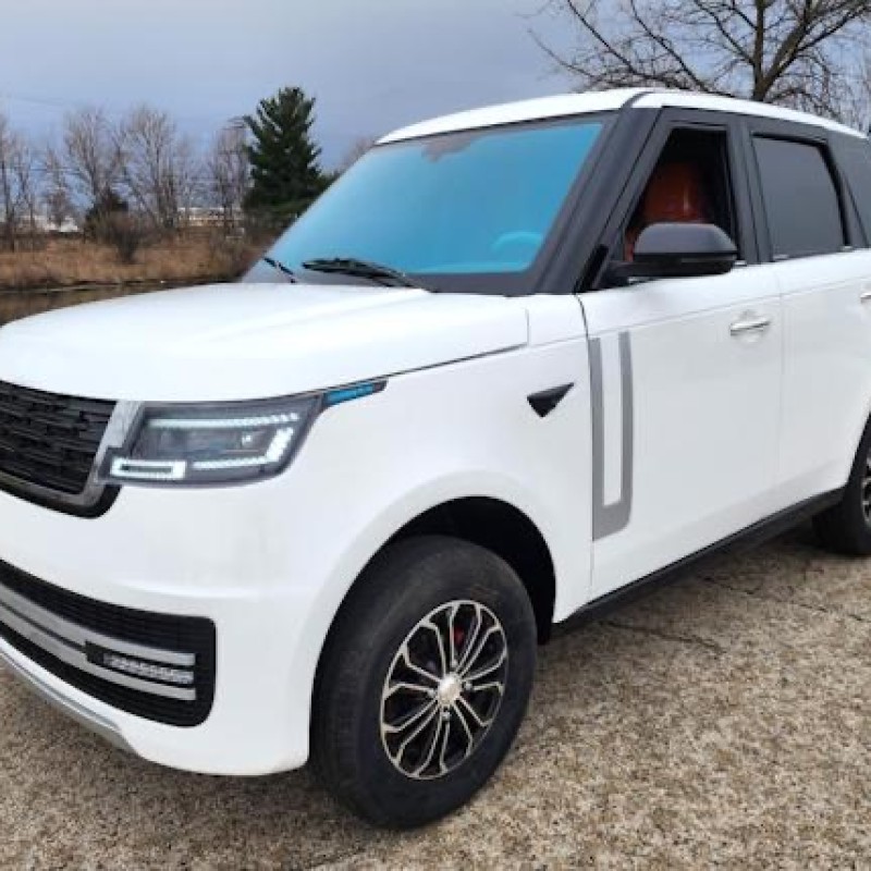 Electric 4 Door Coco Techno 60v Electric LSV With Rear Trunk - White/black