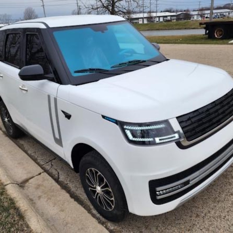 Electric 4 Door Coco Techno 60v Electric LSV With Rear Trunk - White/black