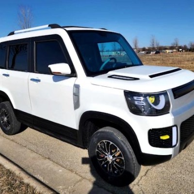 Electric 4 Door Coco Techno 60v Electric LSV With Rear Trunk - White/black